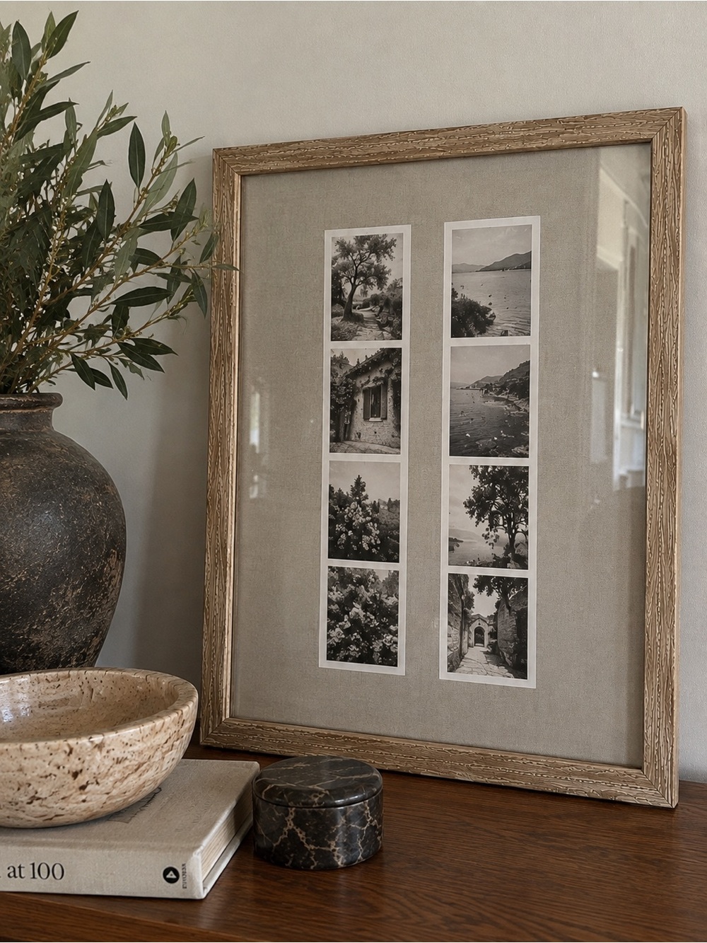 16x20 Distressed Wood Grain Picture Frame with Neutral Mat